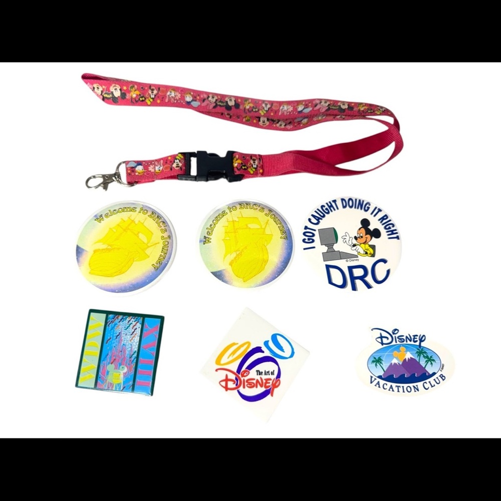 VTG Disney Pin/Magnet/Lanyard lot 7 pieces